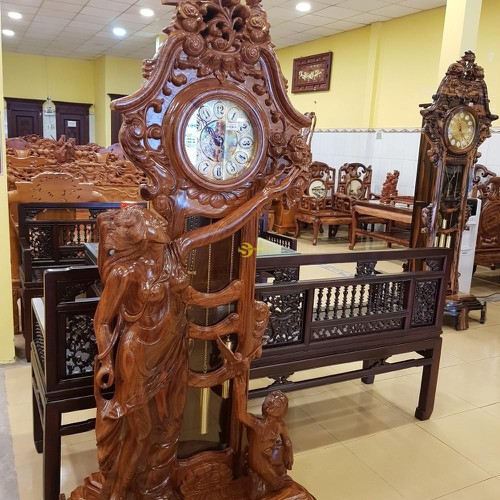 Đồng Hồ Đứng Gỗ Hương Thiên Thần Nhỏ Nguyên Khối